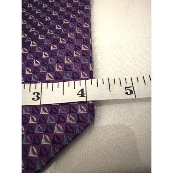 Vintage Turnbull and Asser Hand Made London Silk Purple Pattern Tie - Picture 6 of 7